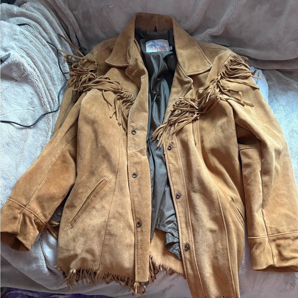 Women's Tan Suede Fringe Jacket